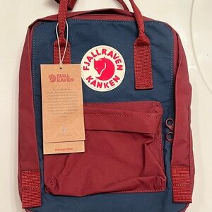 Fjallraven Kånken Mini Backpack - Blue and Burgundy